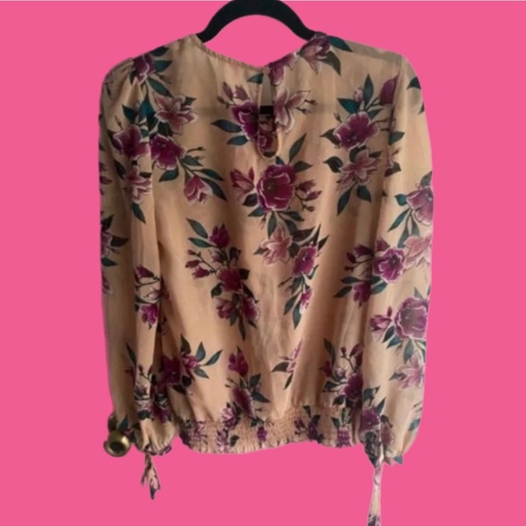 C Women’s Floral Print Sheer Blouse Size: S - Picture 3 of 5